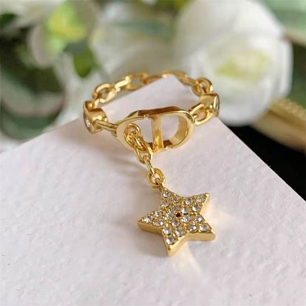 

design new letter diamond star ring, Silver