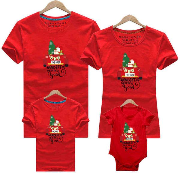 

kids t-shirt baby rompers christmas family matching new year father mother son daughter clothes look l220715, Blue