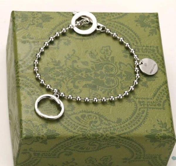 

letter g luxury jewelry chain pendants hipping bijoux designer cci original packaging interlocking ball bracelet is a trendy gift for couple, Silver