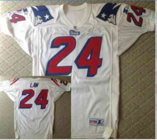 

youth custom men women vintage #24 ty law retro 1995 game worn retro college football jersey size s-5xl or custom any name or number jersey, Black