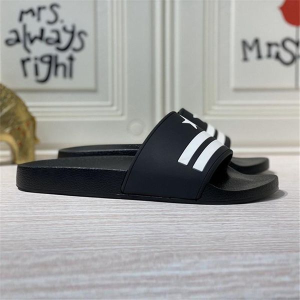 

2021 mens womens slippers summer fashion flip flop letter pattern wide flat slipper sandals with box odp, Black