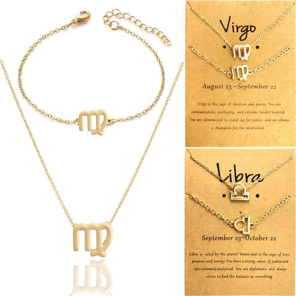 

zodiac necklace bracelet set zodiac necklace, Black