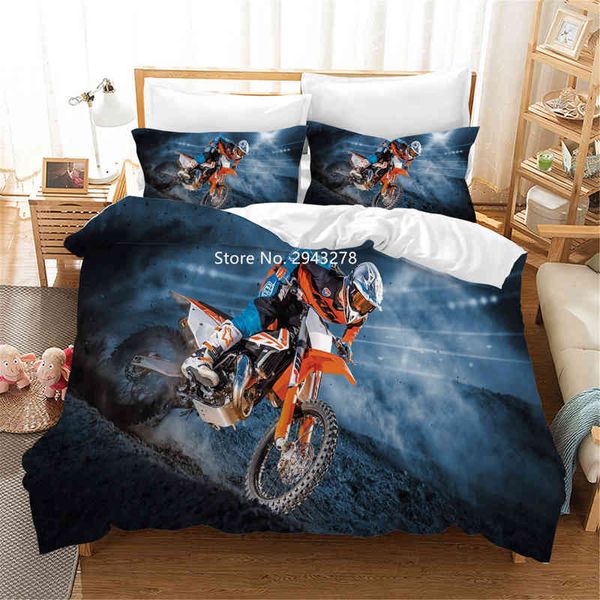Kreuz-land Motorrad Serie Muster Bettdecke Quilt Abdeckung Kissenbezug Bettwäsche Erwachsene Teenager Schlafzimmer Dekoration Heimtextilien