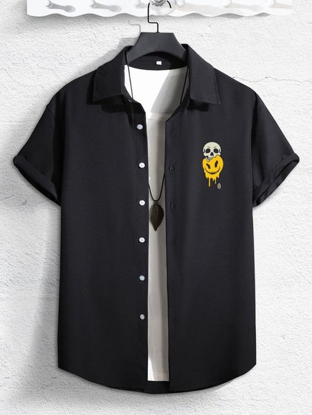 

men expression & skull print shirt without tee f4vj#, White;black