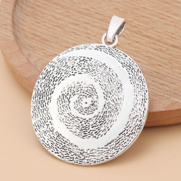 Anhänger Halsketten 5 teile/los Silber Farbe Große Gehämmerte Spirale Wirbel Kreis Runde Charms Anhänger Für Halskette Schmuck Machen ZubehörPend