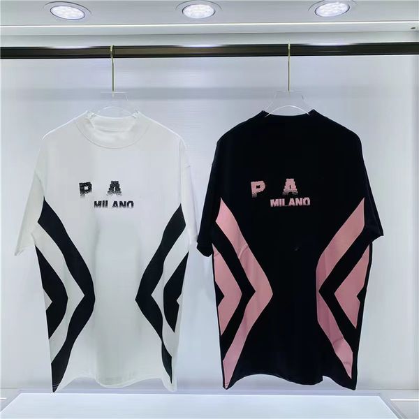 

men's t shirts fashion new triangle ironing diamond bear designer t-shirt letter printing casual loose clothing short-sleeved polo shir, White;black