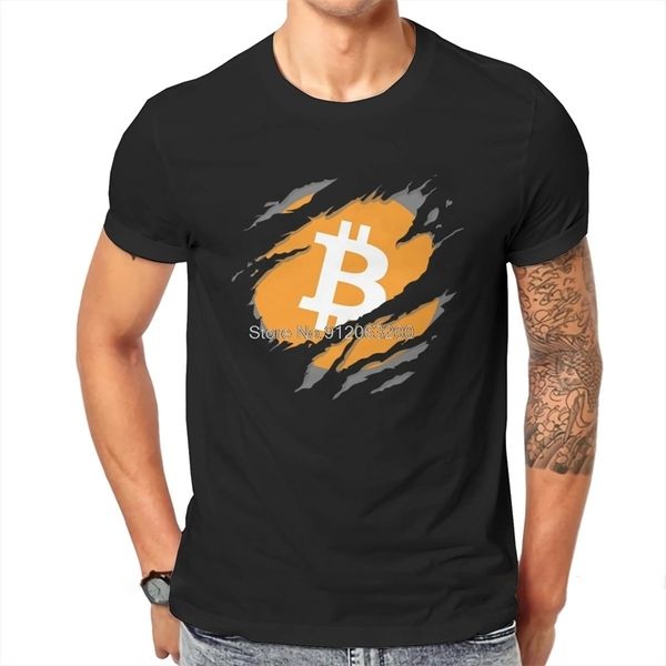 Criptovaluta Crypto Miner Bitcoin BTC e Crypto Design TShirt Uomo Alternative Plus Size Punk T Shirt 220407