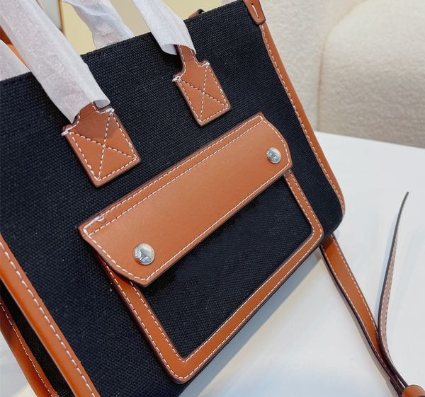 

black canvas letter design handbag fashion designer bag classic atmospheric style single shoulder messenger bag
