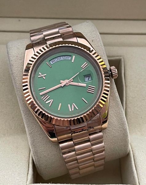 

luxury 41mm men's ladies watch 2813 automatic movement full stainless steel watch waterproof luminous mechanical watch gift, Slivery;brown