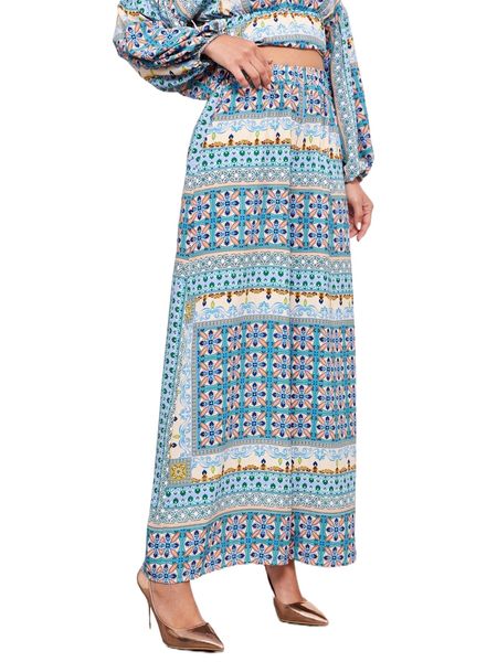 

high waist all over print wide leg pants g4bi#, Black;white