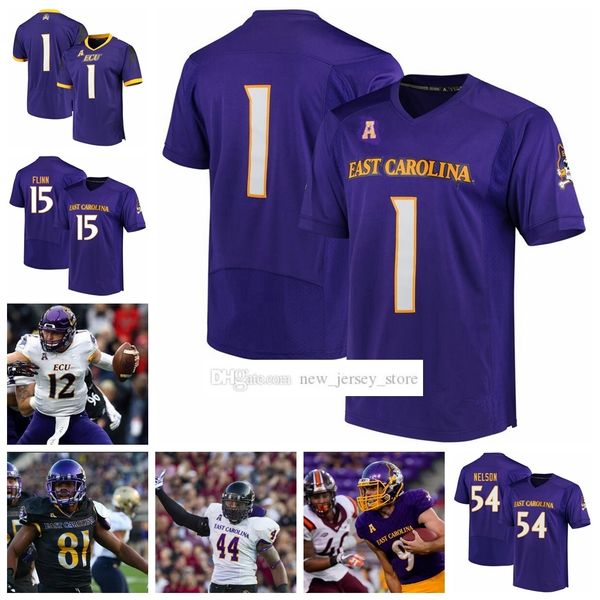 

ncaa custom ecu east carolina college piratesÂ football jerseys stitched chris johnson gardner minshew ii zay jones darius pinnix jr. jersey, Black