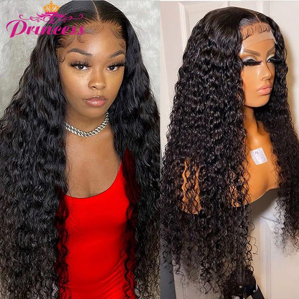 

accessories princess hair hd transparent deep wave frontal wig 5x5 lace closure wig pre plucked brazilian lace front human hair wigs costume, Silver