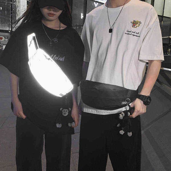 

waist bags trend waist pack fashion crossbody pouch street style reflection hip fanny pack men chest bags travel phone pouch 220419