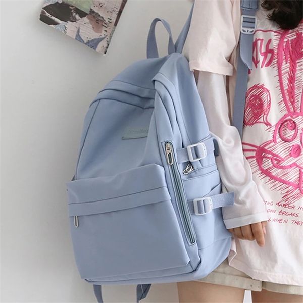 

casual waterproof nylon women bags school backpack for teenagers girls travel backbag mochilas female small bookbag kawaii bag 220725