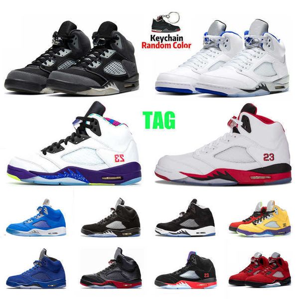 

5s basketball shoes mens trainers outdoor sports sneakers anthracite fire red alternate grape bred white cement men jogging shoe, Black