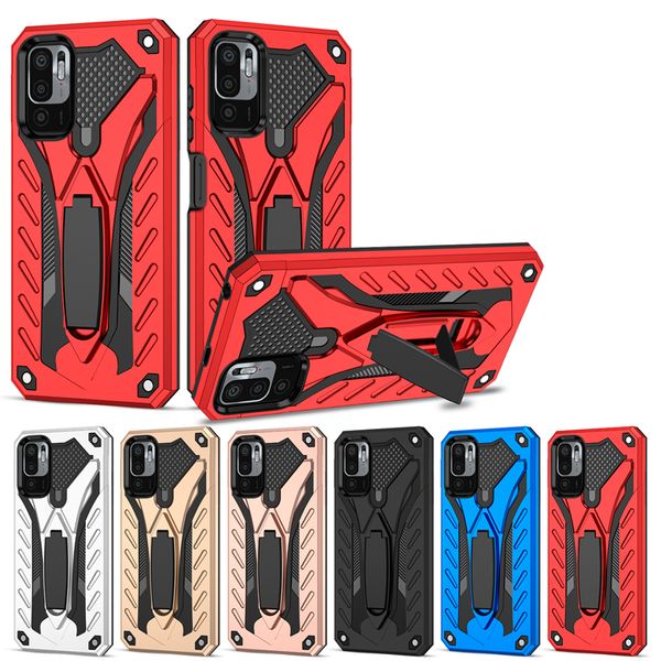 Anti-Klopf-stoßfeste Handyhüllen-Rüstung für Xiaomi Redmi Note 10 5g 10 Pro Global Poco x3 GT M3 Pro Kickstand-Halter-Rückseite