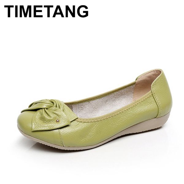 

timetang plus size 3443 women genuine leather flat woman work shoes est fashion female casual single shoe flats 220613, Black