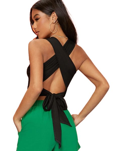 

bae cross back crop tank 81q0#, White