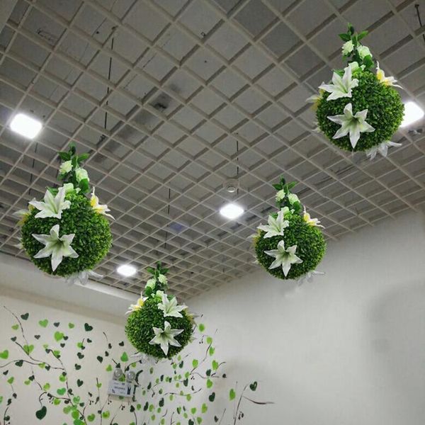 Brand: GreenDecor | Type: Artificial Hanging Grass Ball | Size: 20/25/30/40cm
Keywords: Decorative Flowers & Wreaths | Ornament | Topiary Tree 
Key Points: Realistic Look | Low Maintenance | Durable 
Main Features: UV Resistant | Weatherproof | Easy to Ha
