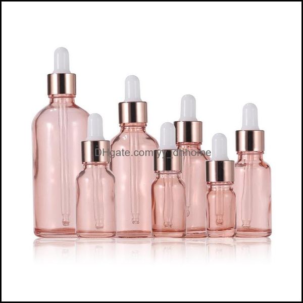 Imballaggio Bottiglie Ufficio Scuola Affari Industriale Rosa/Vetro Oli Essenziali Pers Reagente Liquido Pipetta Contagocce Aromaterapia 5Ml-100M