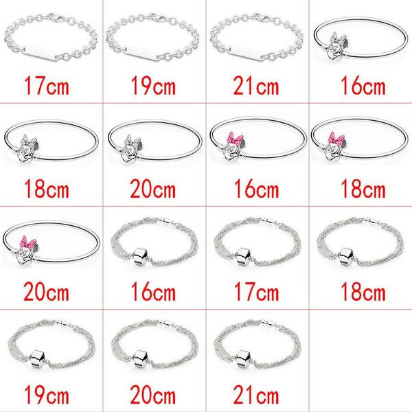 

2021 new style 925 sterling silver fashion classic trend wild diy cute cartoon creative basic chain bracelet jewelry factory direc271a, Golden;silver