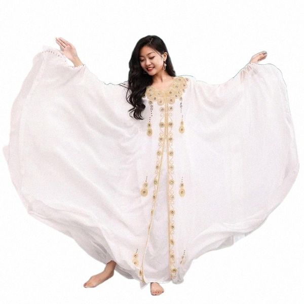

stage wear 2021 women dance belly chiffon kaftan dress white color plus size traditional khaleeji thobe long dresses v1o0#, Black;red