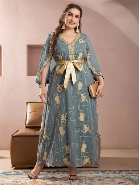 

plus guipure lace appliques belted cape dress o7h1#, Black