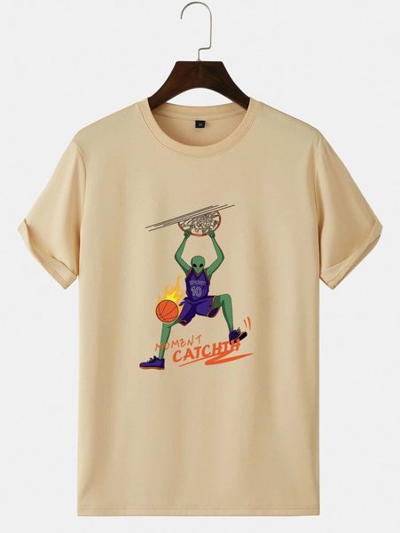 

men basketball & letter graphic tee u9vt#, White;black