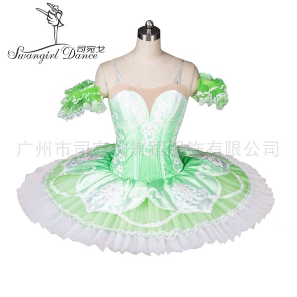 

the nucracker variation grass green competiton ballet tutu girls kids pancake tutu dressbt8985a, Black;red