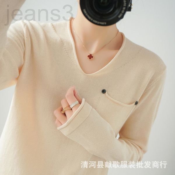 

women's knits & tees designer spring new bottomed sweater versatile slim fit korean v-neck air conditioner women's knitted cardiga, White