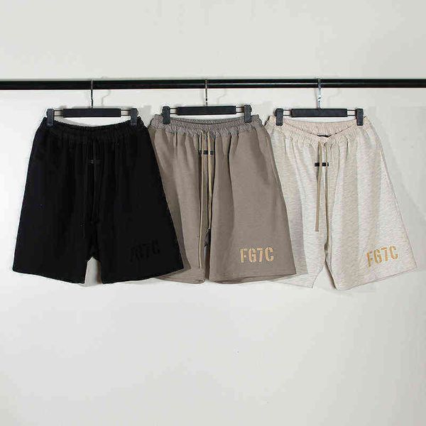 

trendy 7c high street essential casual drawstring men's shorts five point shorts women's tricolor trend all-match casual indoor fi, White;black