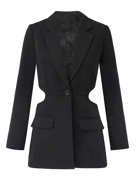 Blazer nera di Blazer Blazers Blazers per donne a manica lunga a manica lunga cappotti da donna femminile