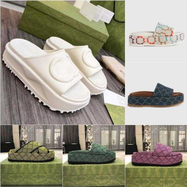 

luxury designer women sandal canvas platform slippers real leather beige brick red colors beach slides slipper outdoor party classic sandals, Black