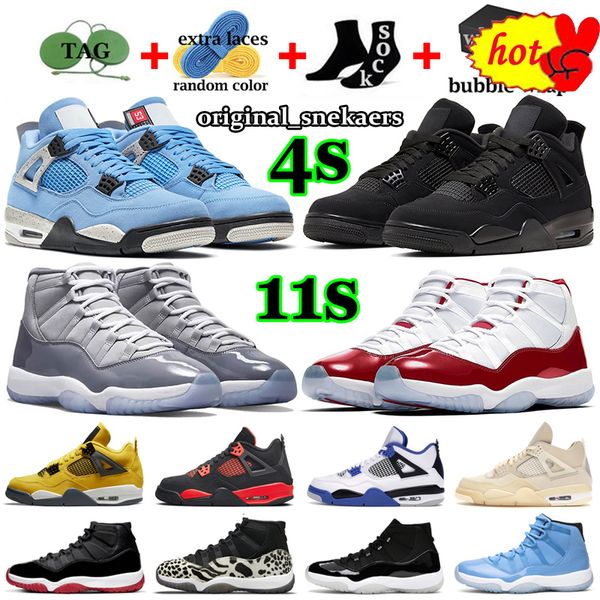 

with box jumpman 4 men basketball shoes 11 mens womens sneakers 4s black cat university blue infrared cactus jack cool grey 11s bred outdoor