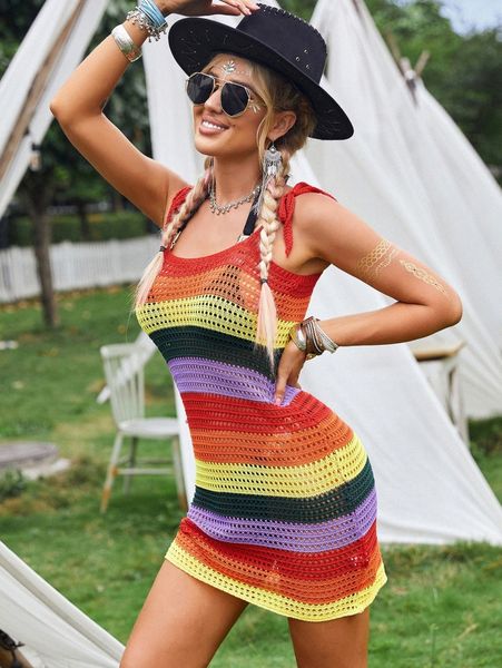 

striped tie shoulder cover up 60tb#, White;black