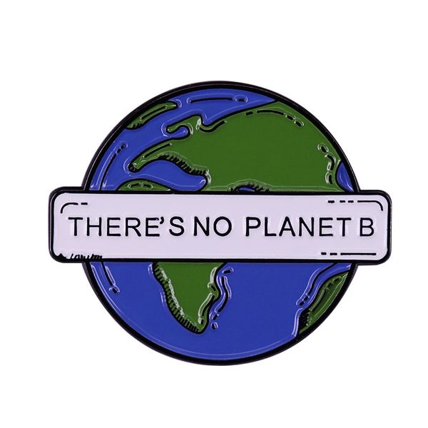 

there's no planet b climate change brooch pins enamel metal badges lapel pin brooches jackets fashion jewelry accessories, Blue