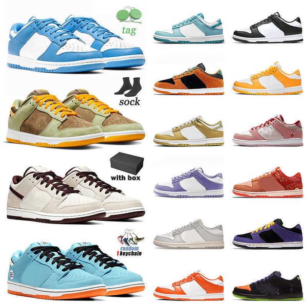 

[with box] 2022 dunks low fashion flats casual shoes sb lows designer running sneakers unc club university blue syracuse desert