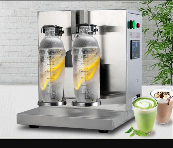 Equipamento de processamento de alimentos 110V 220V Boba Shaker Bubble Tea Double Cups Máquinas de leite com timer 750ml