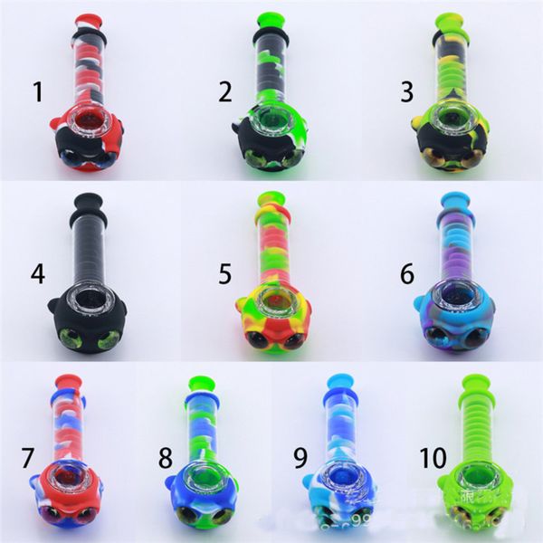 Heißverkaufte Spiralrohr-Silikonrohre mit Glasschale, 10 Farben erhältlich