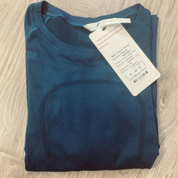 

align lu-07 women's yoga long sleeves solid color nude sports shaping waist tight fitness loose jogging sportswear 2021 news, Gray