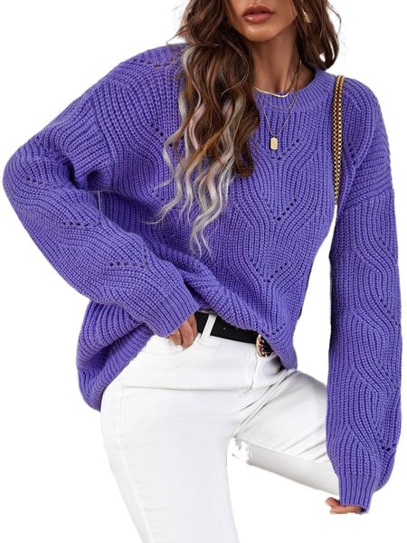 

pointelle knit drop shoulder sweater e6gp#, White;black