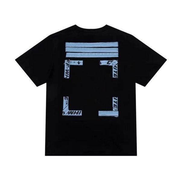 

designers classic fashion offs mens t shirts brand back tape letter warning line arrow t-shirt luxury casual loose clothing women quality c, White;black