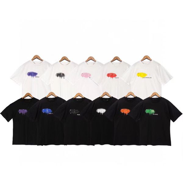 

men's t-shirts designer of luxury t-shirt pa clothing spray letter short sleeve spring summer tide men and women tees, White;black