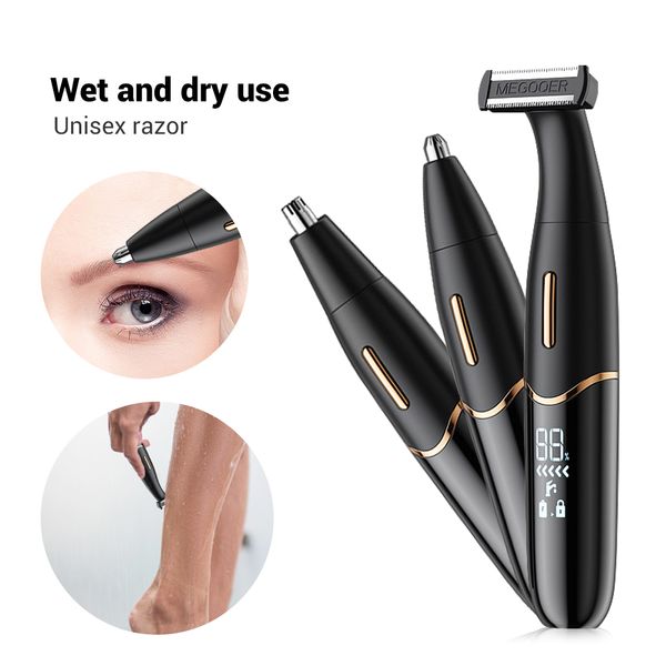 

electric hair removal digital trimmer for intimate areas hair clipper beard shaving set nose and ear trimmer for woman man giftn