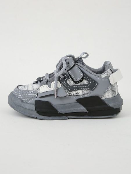 

boys colorblock lace-up front running shoes she, Black