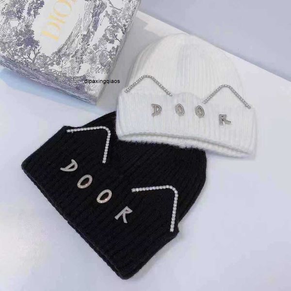 

designer christian ball caps baseball d home correct version early autumn new cat ears cute soft girl style knitted wool hat niche personali, Blue;gray