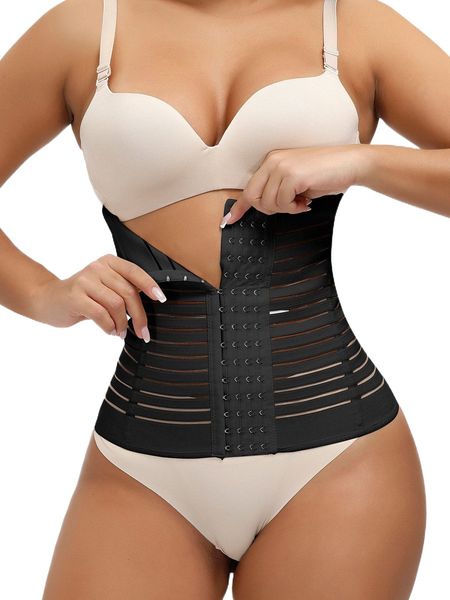 

solid waist trainer 19zz#, Black;red