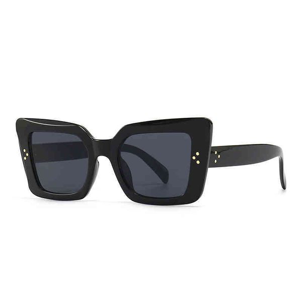 

new modern cat eye sunglass ins wind street rivet sunglass sl4002, White;black
