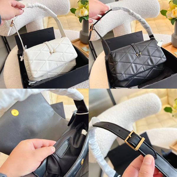

new designer handbag shoulder bag flap totes bags wallet leather purse letters solid hasp waist square stripes women luxury handbags two col