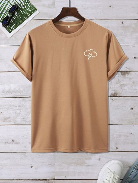 

men clouds & lightning print tee e1dq#, White;black